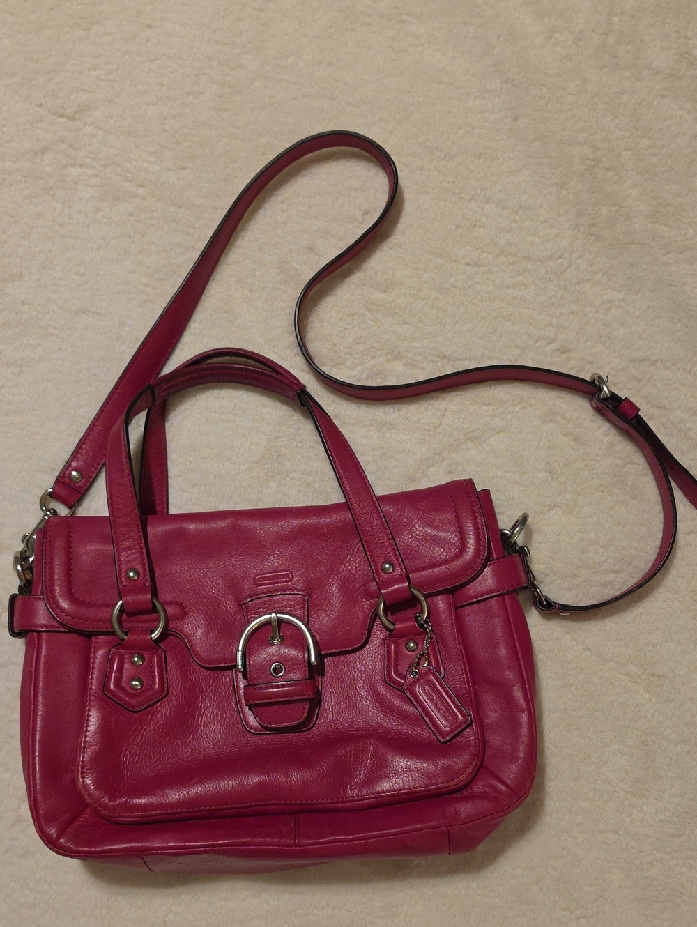Coach Eva - Fushia Pink Leather Satchel F28629
